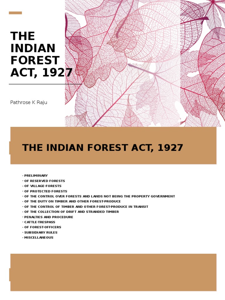 Overview of the Indian Forest Act 1927 | PDF | Natural Environment ...