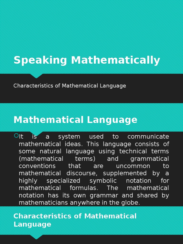 Understanding Mathematical Language | PDF | Subject (Grammar ...