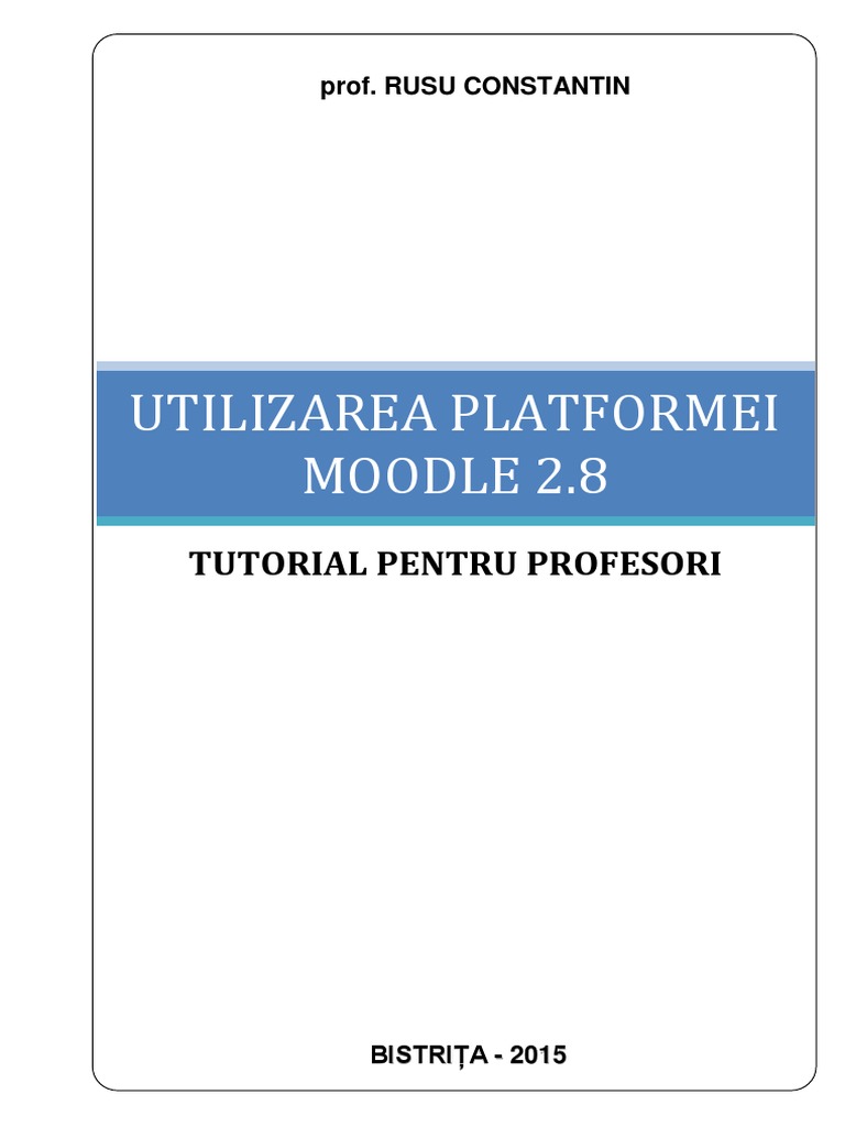 Tutorial Moodle Profesori PDF | PDF