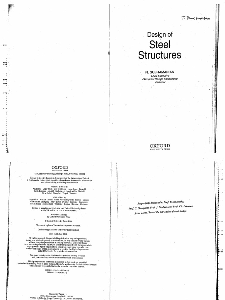 Design of Steel Structures by N. Subramanian - Civilenggforall PDF | PDF