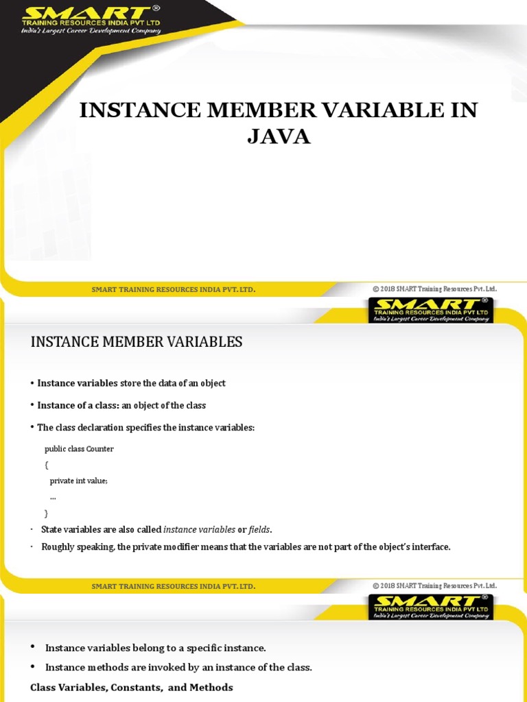 Session 1.12 Instance Member Variable | PDF | Class (Computer ...