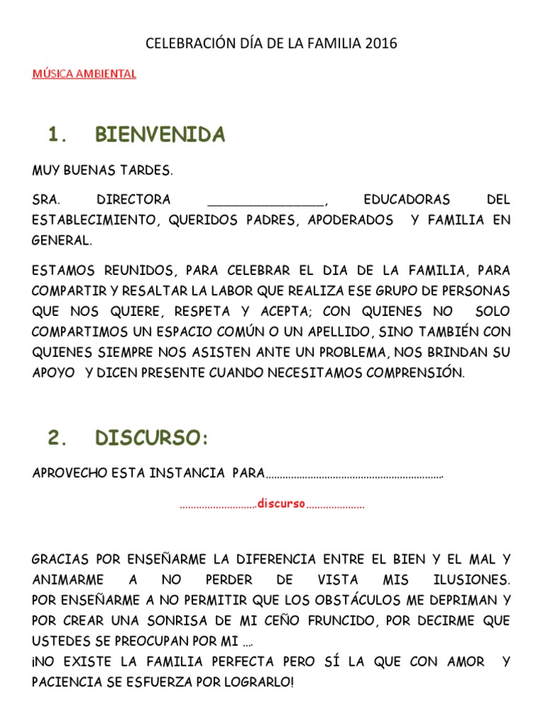 Discurso para el Día de la Familia | PDF | Amor