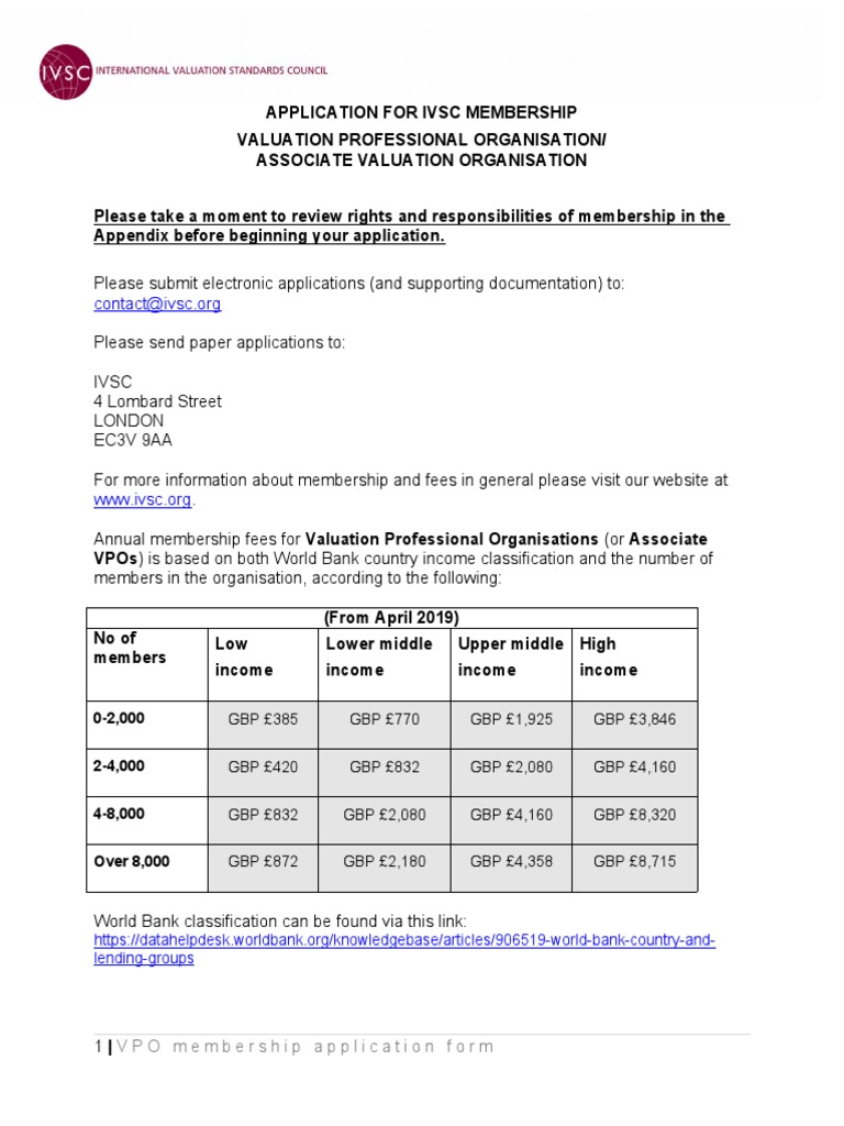 Application Form VPO PDF Board Of Directors Real Estate Appraisal