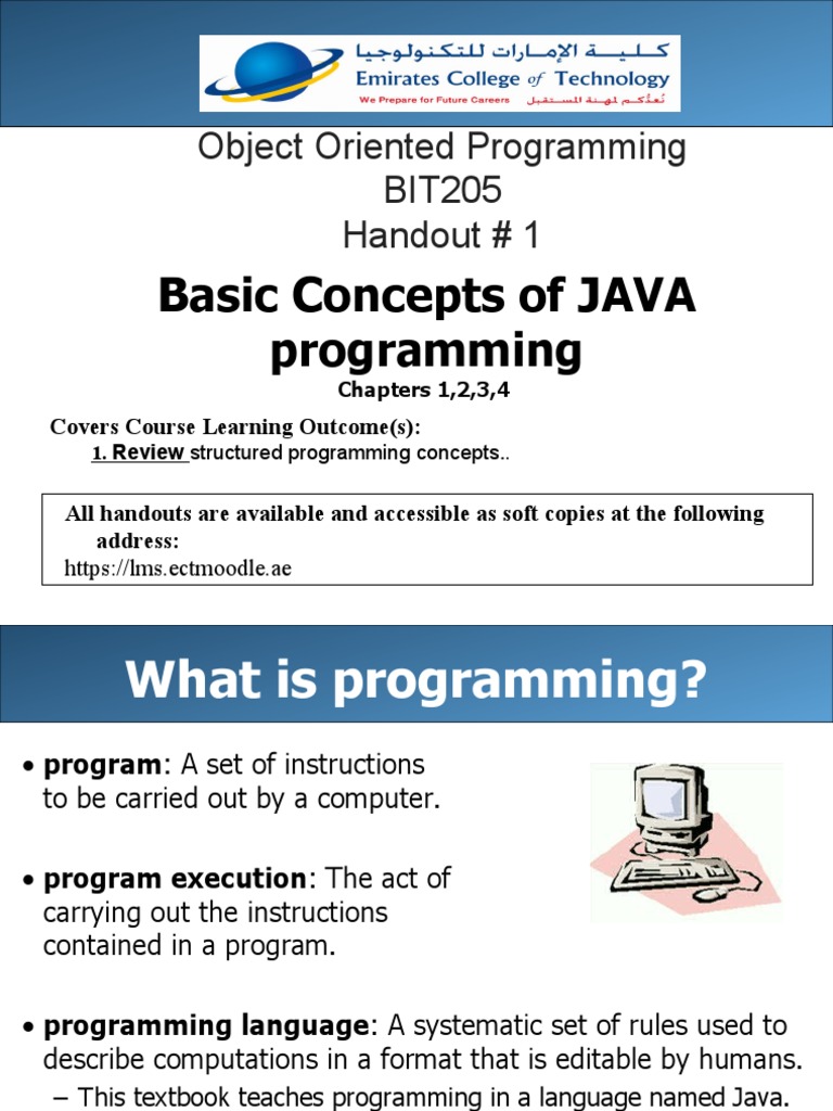 BIT205-HO1-Basic Concepts of JAVA Programming | PDF | Data Type ...