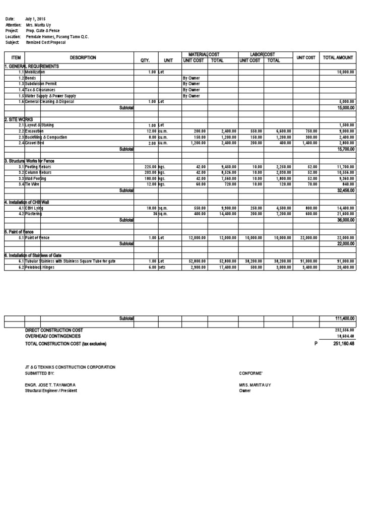 BILL OF MAT BLANK Building Engineering Technology