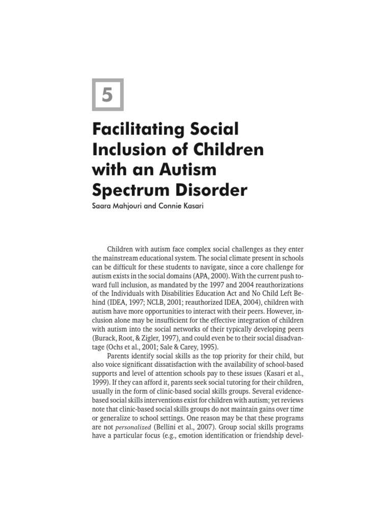 Social Inclusion for Autistic Children | PDF | Autism Spectrum | Autism