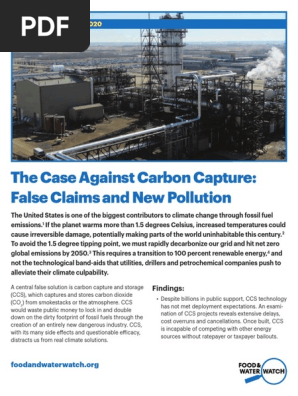 The Case Against Carbon Capture: False Claims and New Pollution