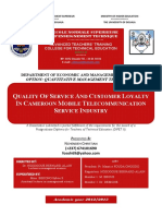 Quality of Service and Customer Loyalty in Cameroo PDF