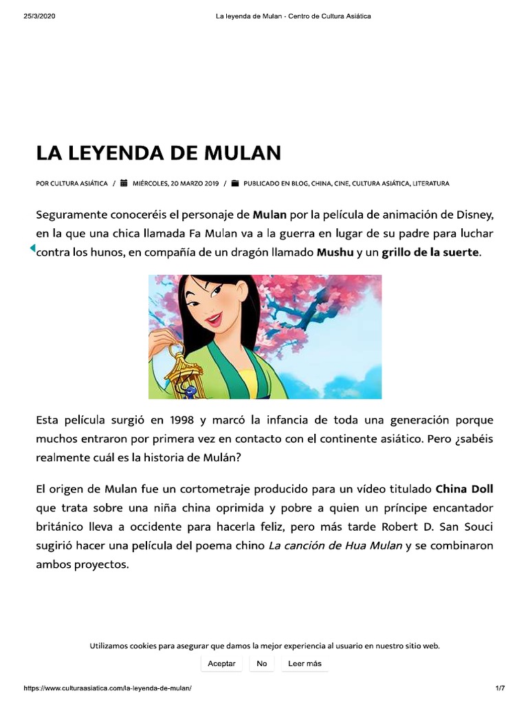 La Leyenda de Mulan | PDF