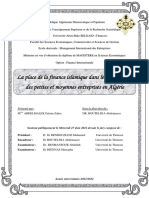 La Place de La Finance Islamique Dans Le Financement Des Petites Et Moyennes Entreprises en Algérie PDF