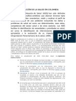 LA MALA SITUACIÓN DE LA SALUD EN COLOMBIA