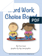 wordworkchoiceboardforliteracycenter