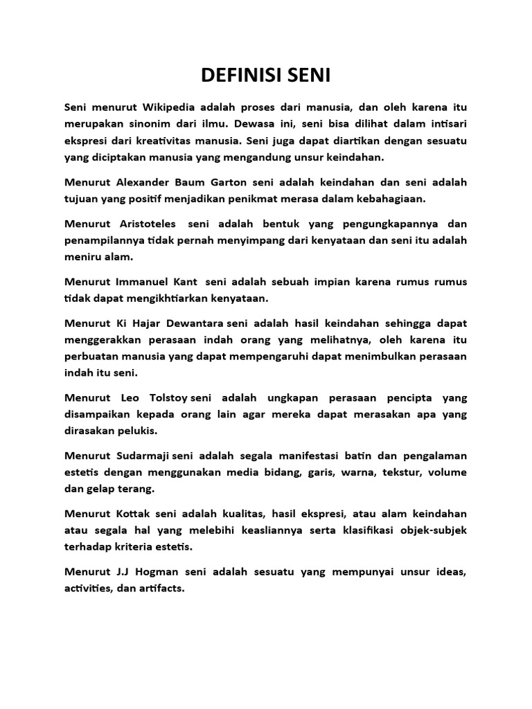 Definisi Seni Pdf