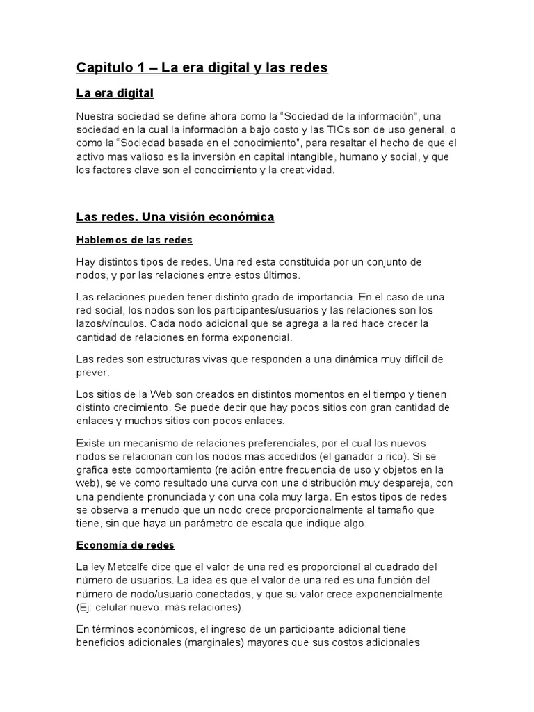 Capitulo 1 La Era Digital y Las Redes La | PDF | Tecnología de ...