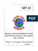 MP-30 - Gestion de Quejas, Reclamos y Sugerencias