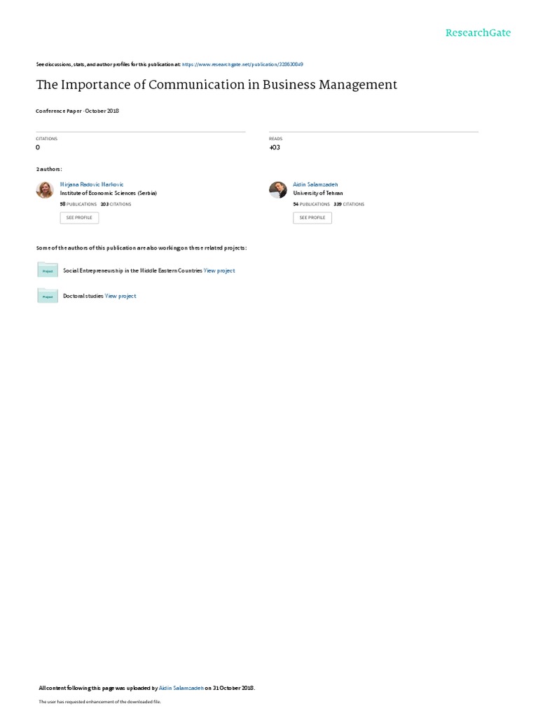 Effective Communication in Business Management | PDF | Nonverbal ...