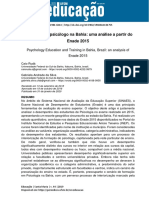 RUDÁ, C.; SILVA, G. A. Formação do psicólogo na Bahia: uma análise a partir do Enade 2015