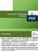 Aula 01 - Introdução e Aspectos Gerais Das Sociedades Empresariais