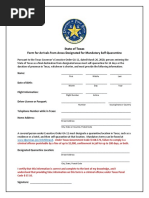 Travel Form for Arrivals