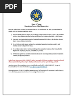 Mandatory Terms of Self Quarantine