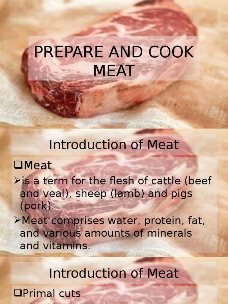 Prepare and Cook Meat PDF Entrée Grilling