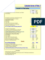 Calculate No of Plate-Pipe Earthing (1.1.19)