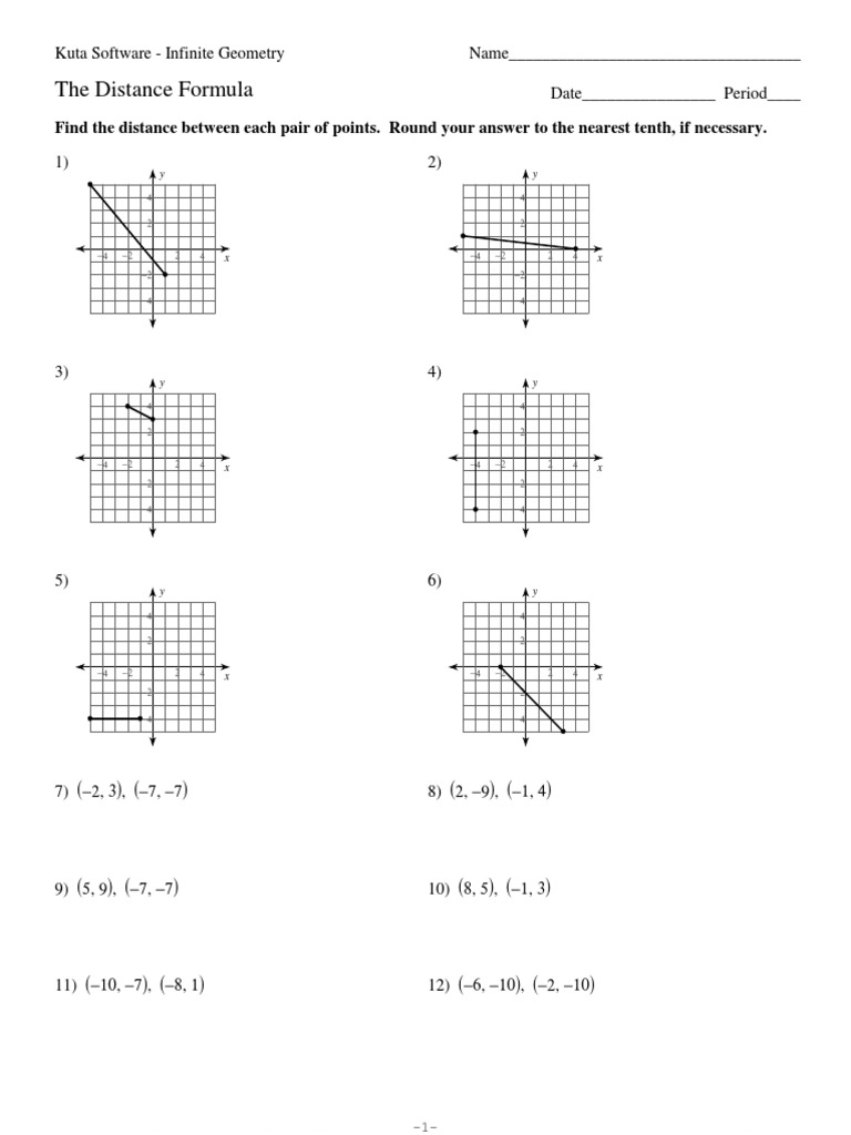22-The Distance Formula PDF  PDF  Teaching Mathematics  Geometry In Distance Formula Worksheet Geometry