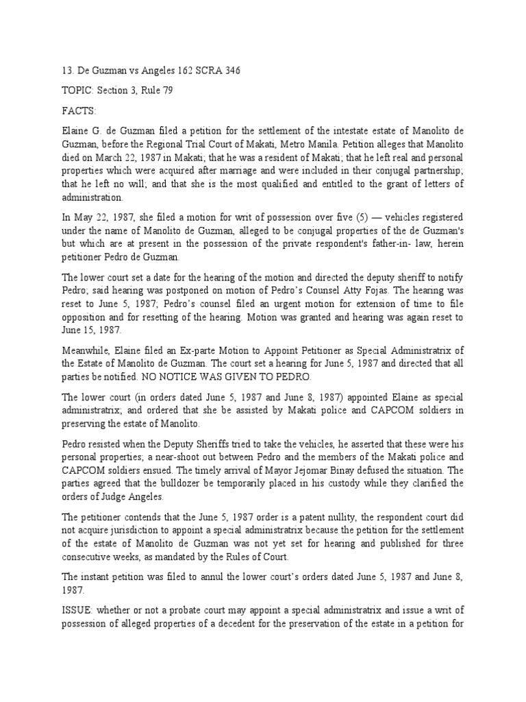 De guzman vs angeles 162 scra 346 pdf probate annulment