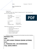 Surat Lamaran Kerja Di PT. Bank Muamalat Indonesia Tbk. CV