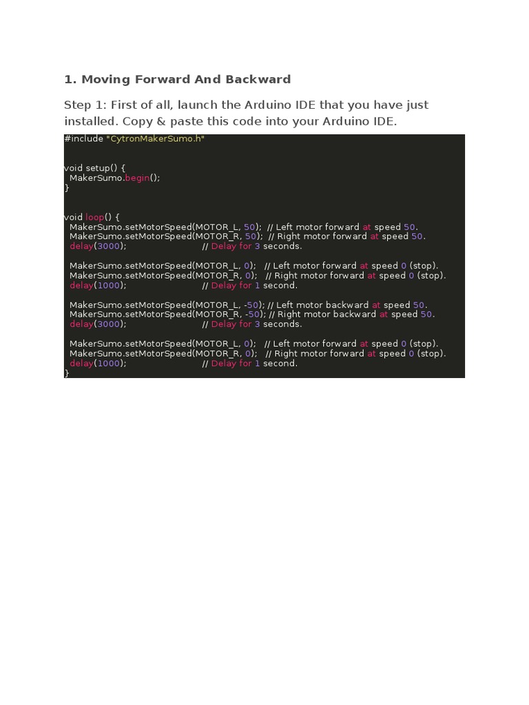 Moving Forward and Backward | PDF | Arduino | Software