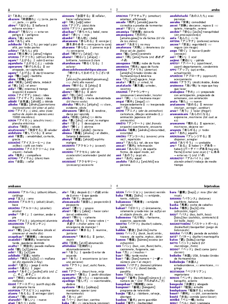 Diccionario Espanol Japones 3 Pdf Naturaleza