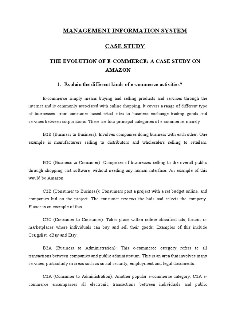 E-Commerce Evolution: Amazon Case Study | PDF | E Commerce | Online ...