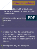 Labelling of Dispensed Medicines