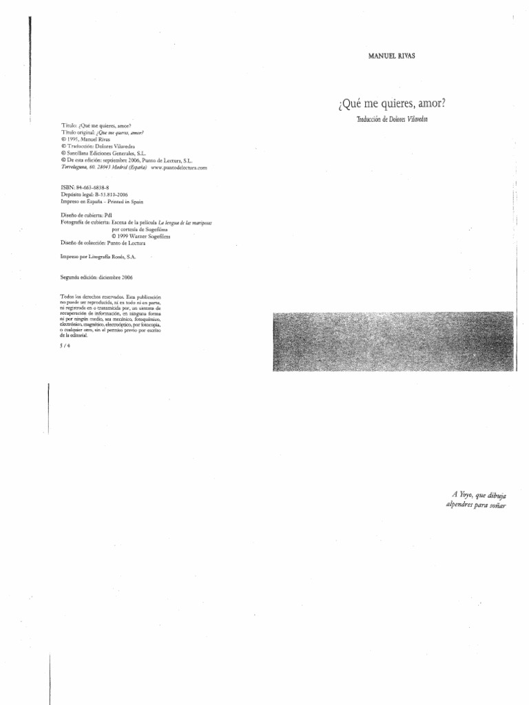 Image Result For Manuel Rivas Ttulo Qu Me Quieres Amor Ttulo Original