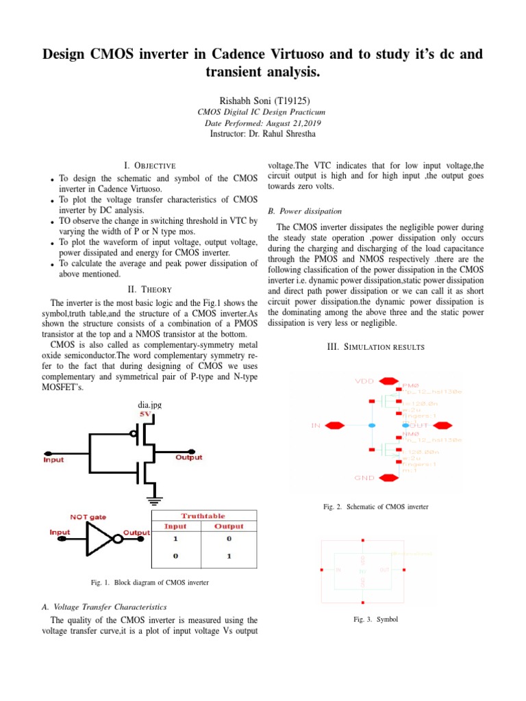 CMOS Inverter | PDF | Cmos | Power Inverter