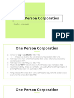 One Person Corporation (Philippines Revised Corporation Code)