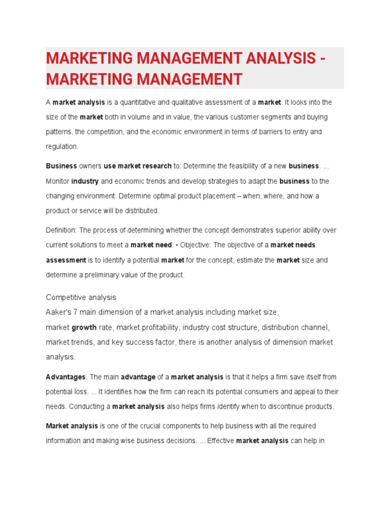 Market Analysis | PDF | Market Analysis | Marketing Strategy