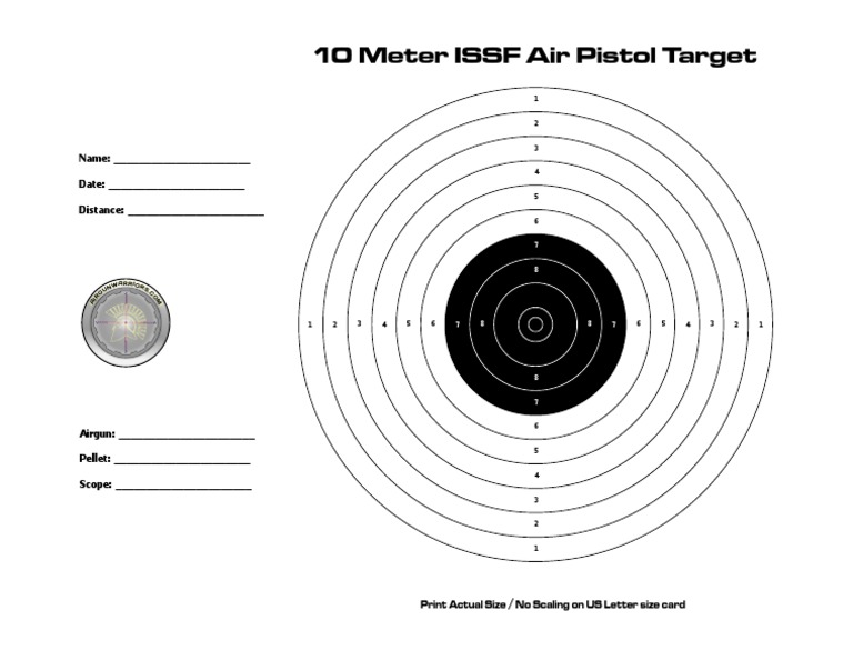 AGW 10 Meter Air Pistol Target PDF PDF