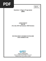 FEG-01-BEGF-101 (English) Assignment 2019-20 PDF