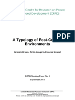 Typology of Post-Conflict