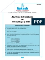 NTSE (S-I) 2019-20 (Ans & Sol) - Haryana