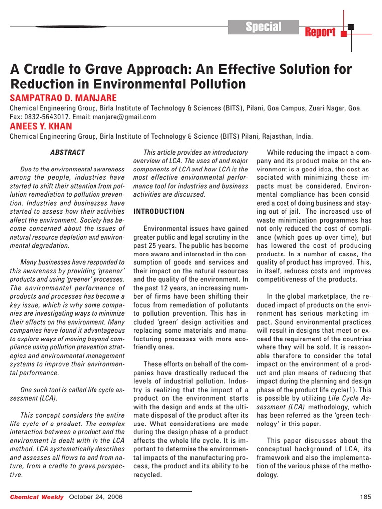 A Cradle To Grave Approach An Effective PDF PDF Life Cycle