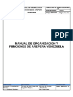 MANUA DE ORGANIZACION Y FUNCION AREPERA VENEZUELA