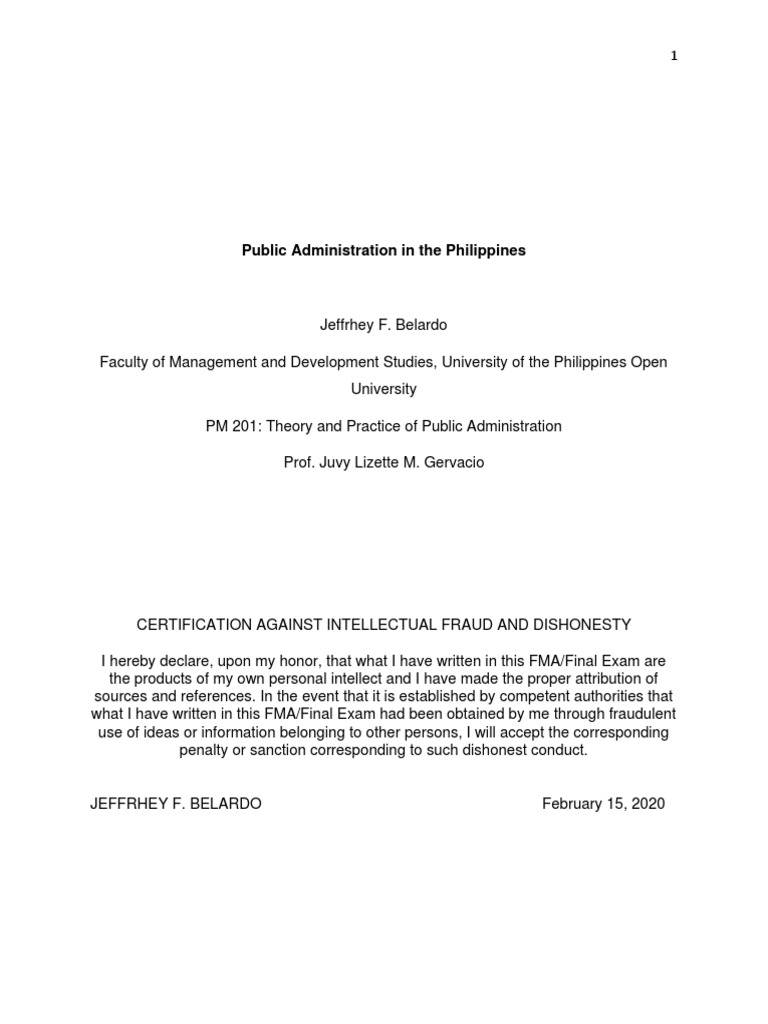 Philippine Public Administration Overview | PDF | Public Administration ...