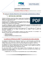 Organisation Administrative, 1ère Partie