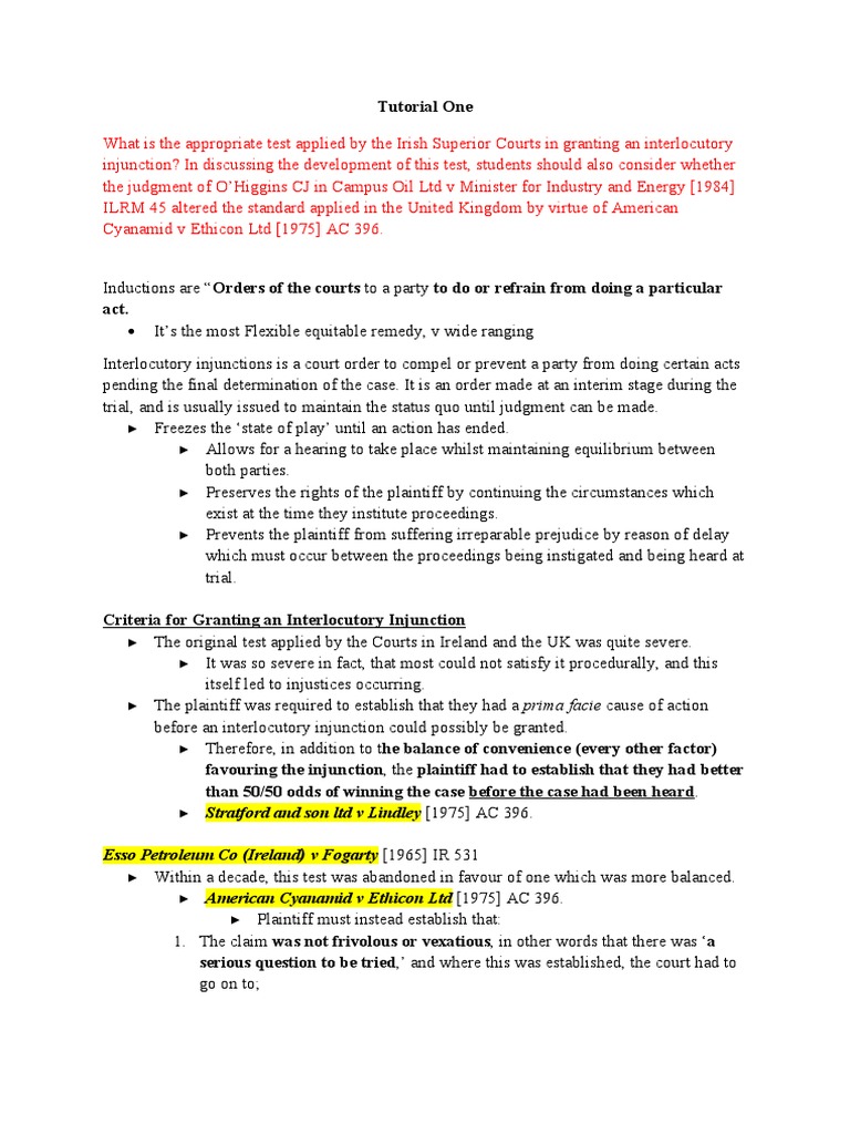 Equity Notes Injunctions | PDF | Injunction | Defamation