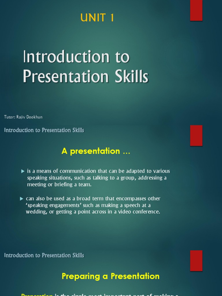 introduction to presentation skills pdf
