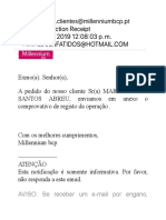 Comprovante de registo de operação Millennium bcp