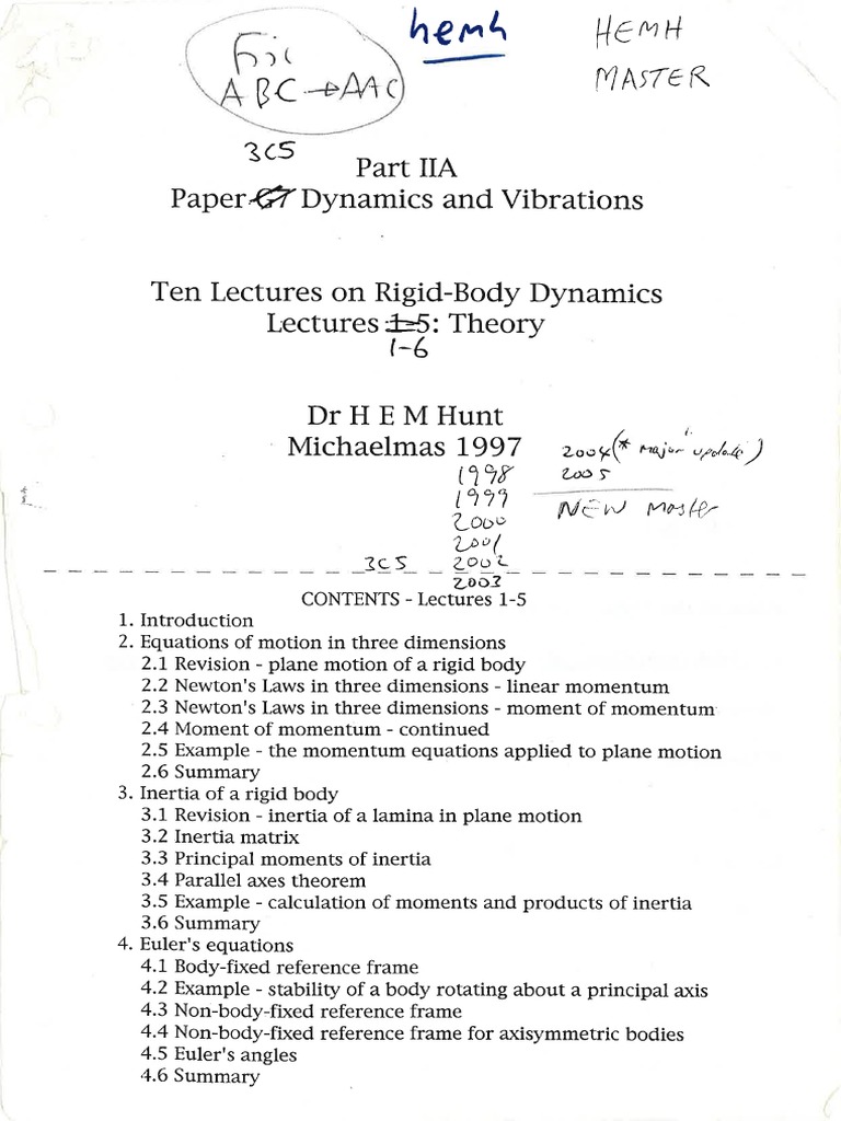 3C5 Lecture Notes 1-6, Filled in PDF | PDF
