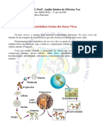 Caracteristicas Gerais dos Seres Vivos - I Unidade -  Biologia